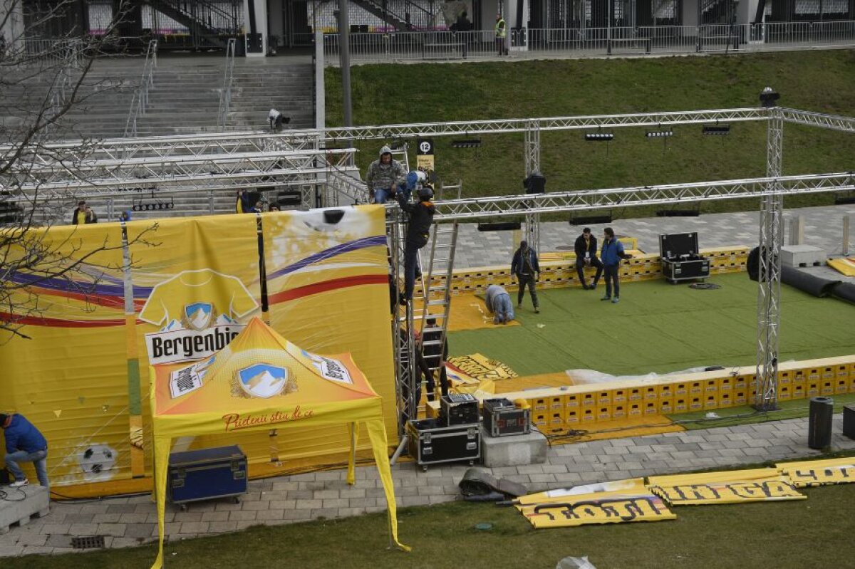 FOTO EXCLUSIV Ultimele pregătiri înainte de amicalul cu Spania » Cum arată gazonul de pe Cluj Arena și ce surprize îi așteaptă pe fani