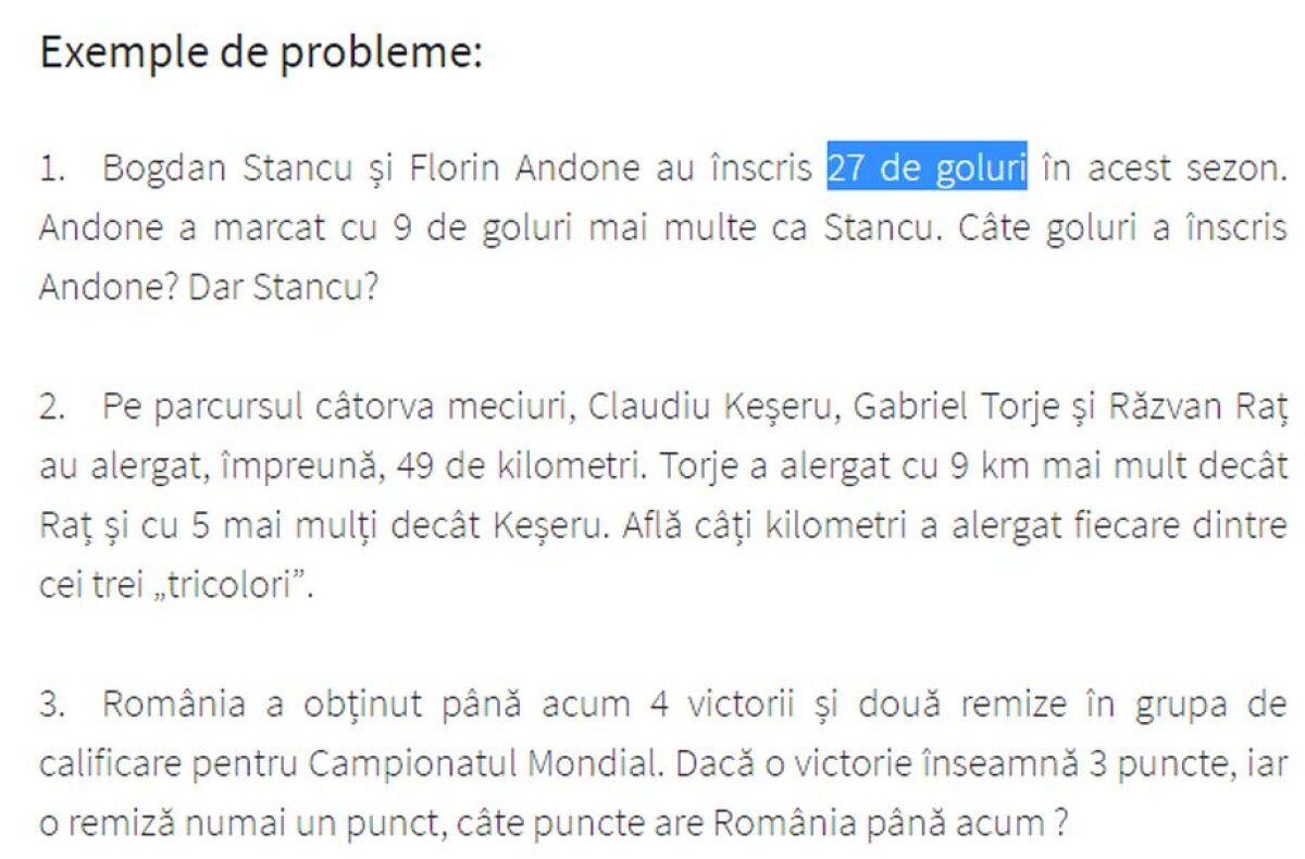 Debut cu stângul în campania educativă a FRF » Conform problemei de matematică propuse de Federație, Stancu a marcat 9,5 goluri :D
