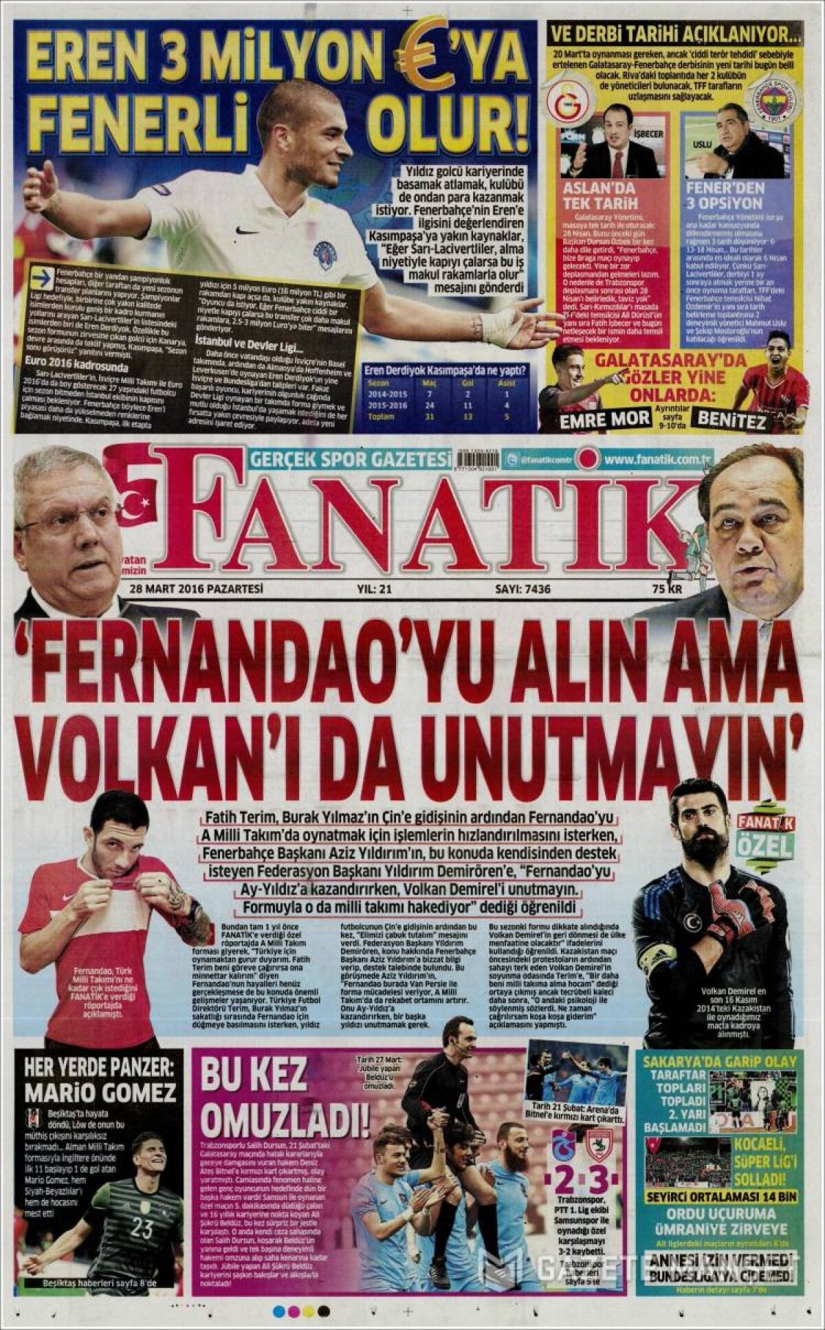 Ce scriu azi ziarele de sport din lume (28 martie 2016)