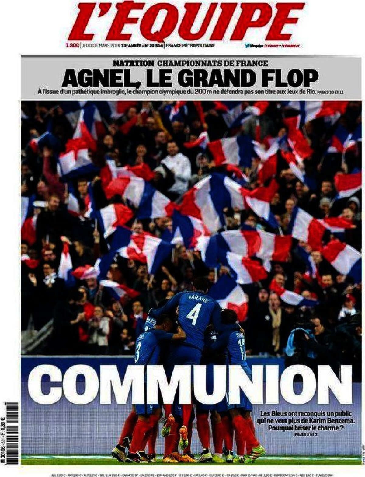 Ce scriu azi ziarele de sport din lume (31 martie 2016)