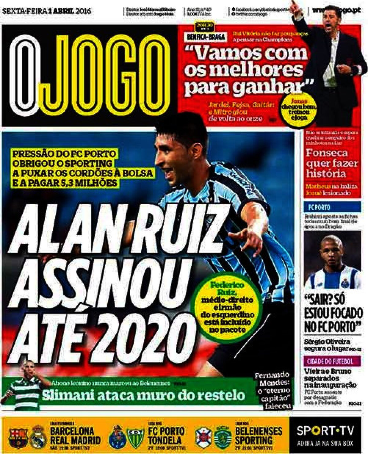 Ce scriu azi ziarele de sport din lume (1 aprilie 2016)