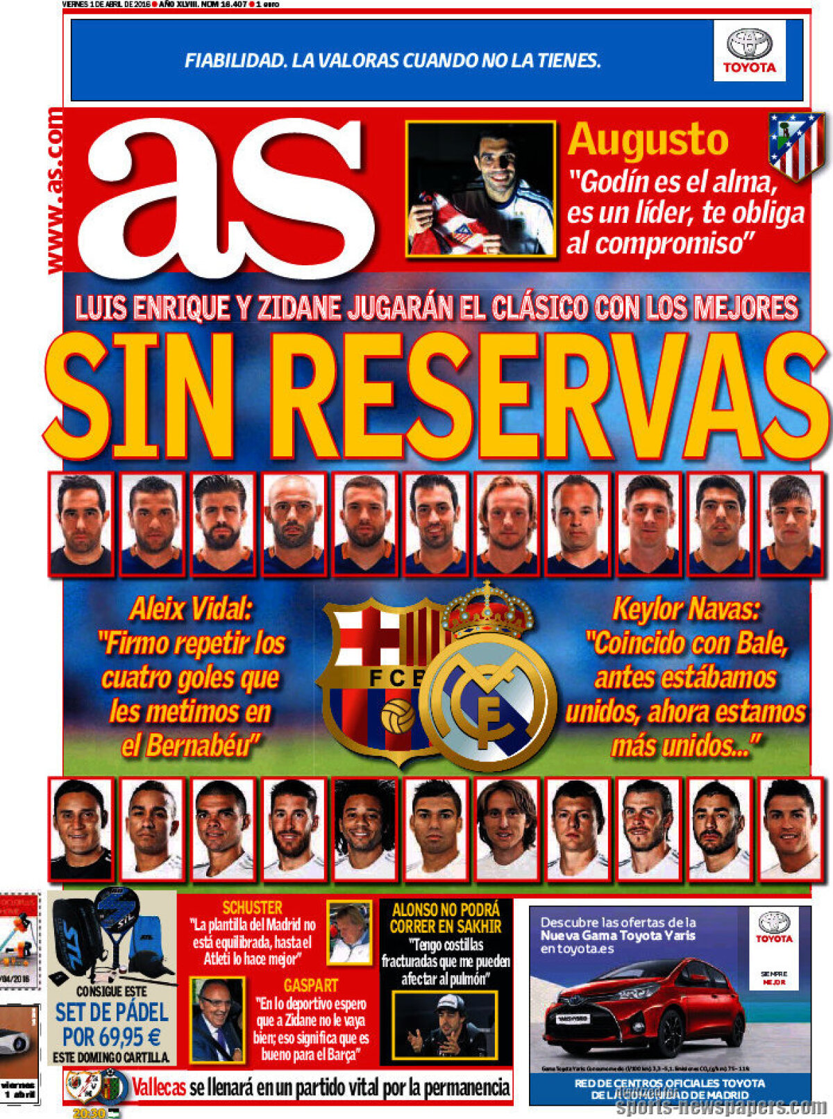 Ce scriu azi ziarele de sport din lume (1 aprilie 2016)