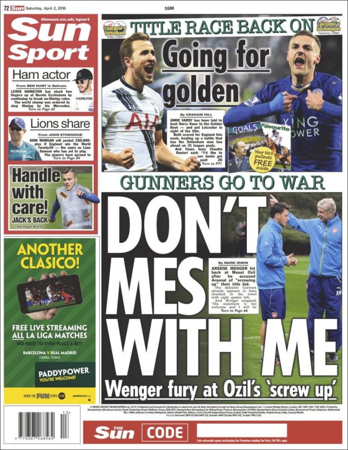 Ce scriu azi ziarele de sport din lume (2 aprilie 2016)