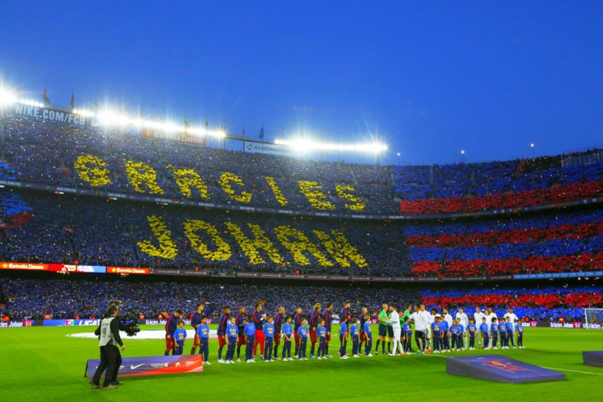 VIDEO + FOTO Atmosferă incredibilă la El Clasico! Suporterii Barcelonei au creat o coregrafie senzațională în memoria lui Cruyff