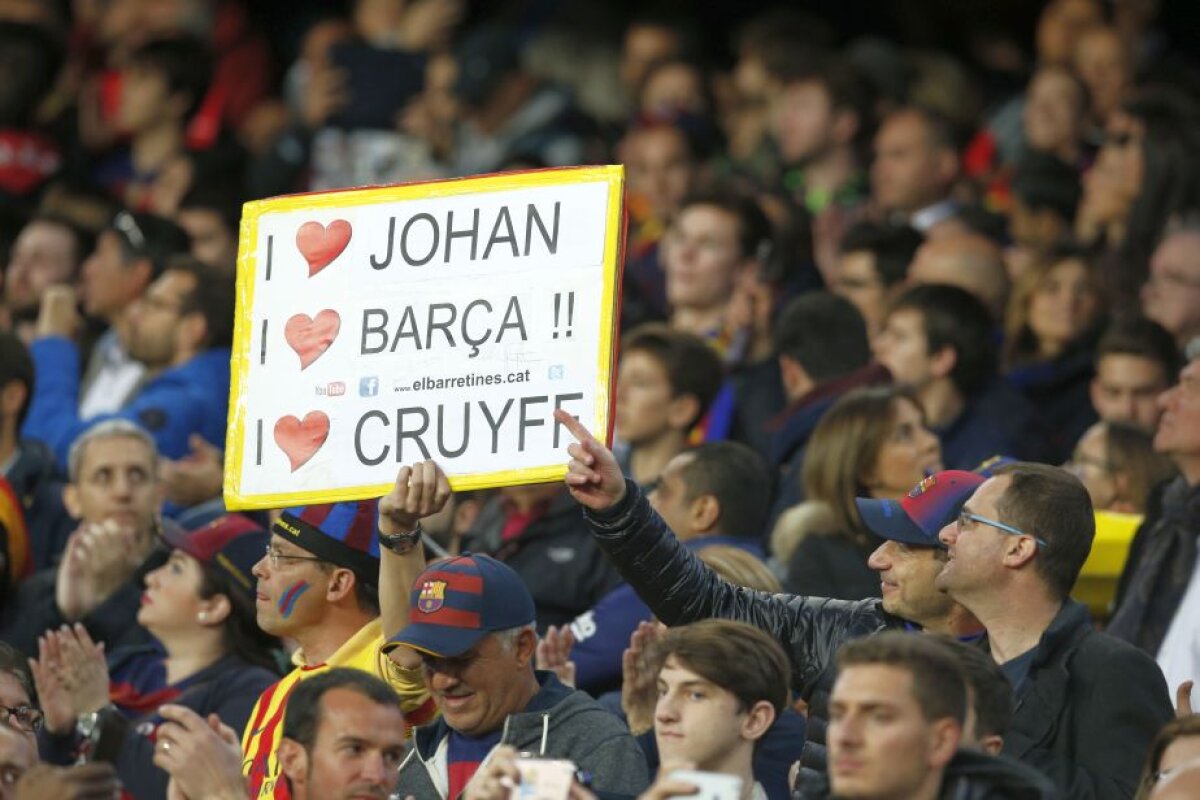 VIDEO + FOTO Atmosferă incredibilă la El Clasico! Suporterii Barcelonei au creat o coregrafie senzațională în memoria lui Cruyff