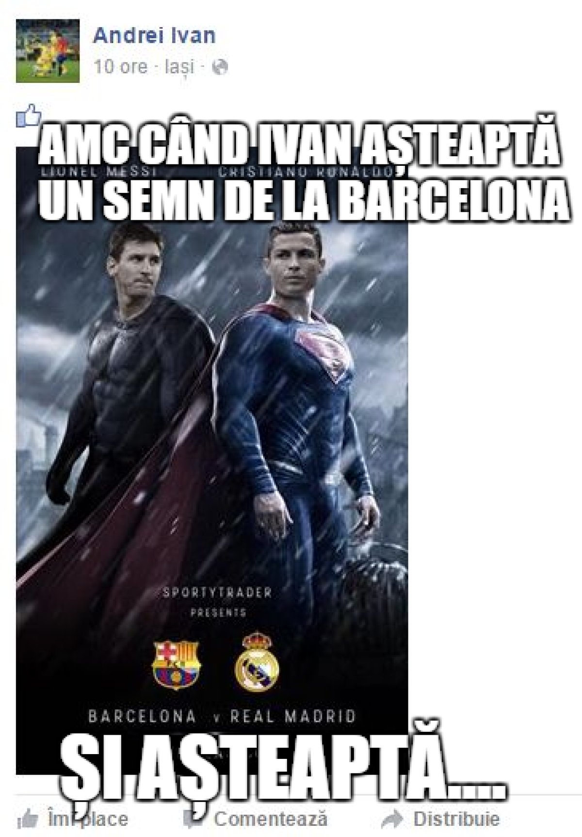 FOTO Cele mai tari meme-uri după El Clasico! Dansul lui Ronaldo, dispariția lui Messi și cum putea face diferența Andrei Ivan :D