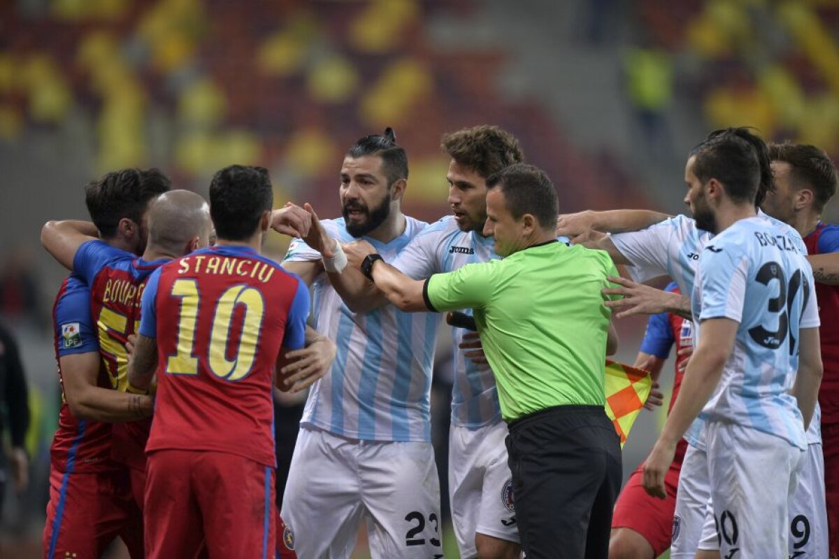  GALERIE FOTO Scandal pe teren la Steaua - ASA » De la ce a pornit totul. A fost nevoie de intervenția stewarzilor