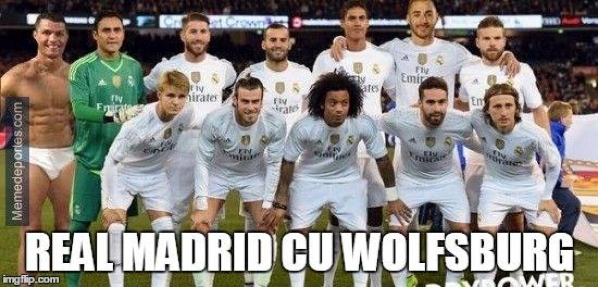 FOTO + VIDEO Peste 30 de glume pe rețelele de socializare după Wolfsburg - Real Madrid 2-0