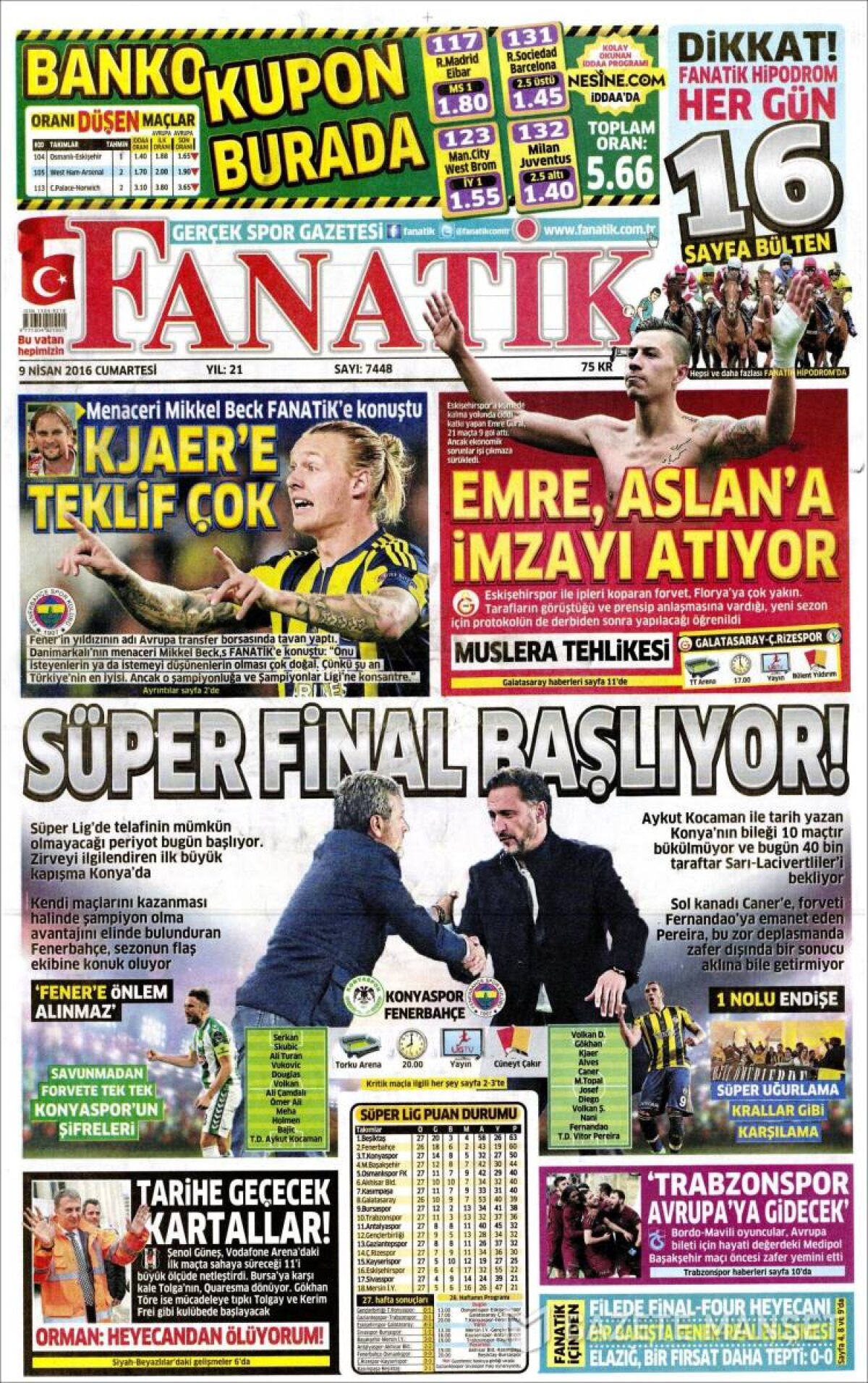 Ce scriu azi ziarele de sport din lume (9 aprilie 2016)