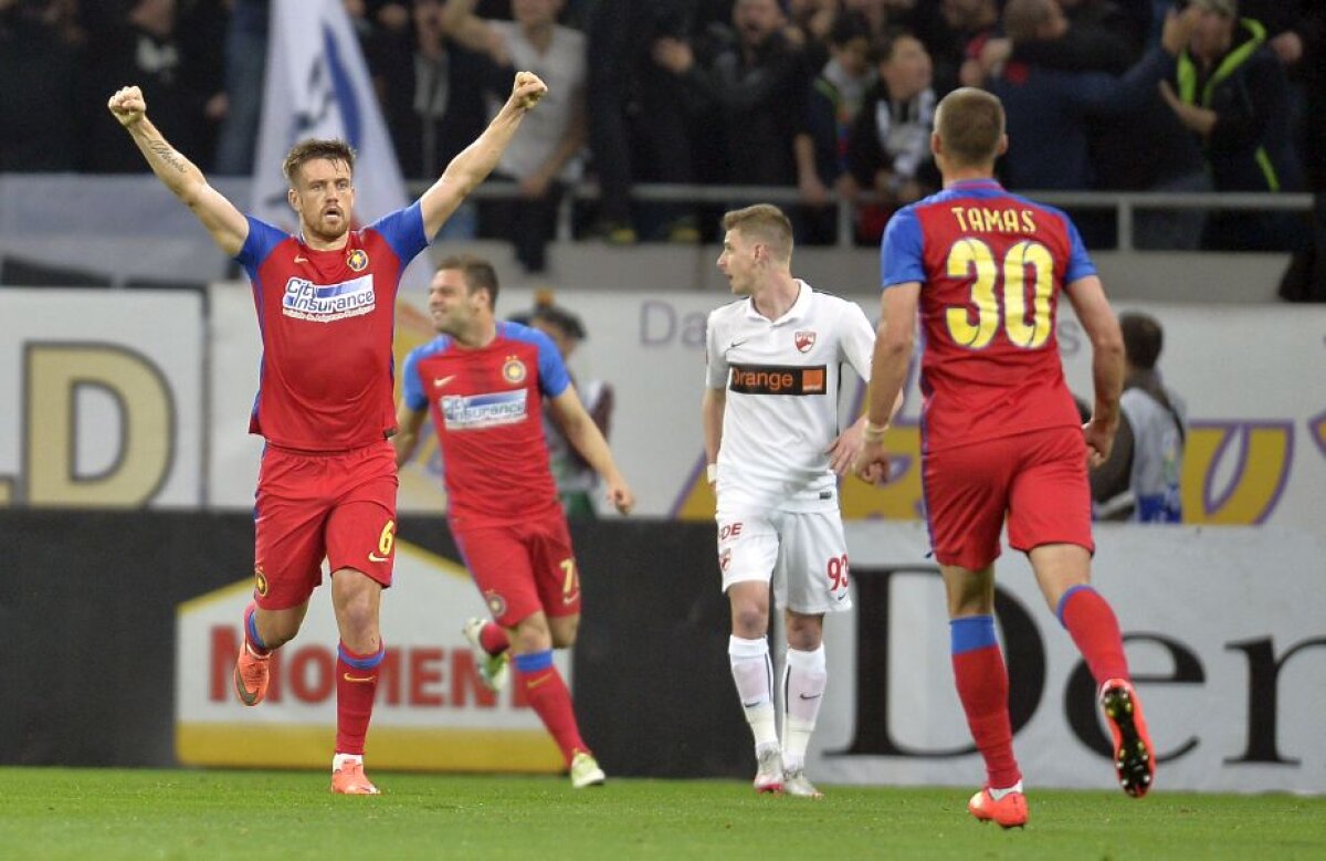 FOTO + VIDEO Finala campionatului la Giurgiu! Steaua şi Dinamo remizează pentru a treia oară în 2016, 1-1. Astra, 3 puncte avans
