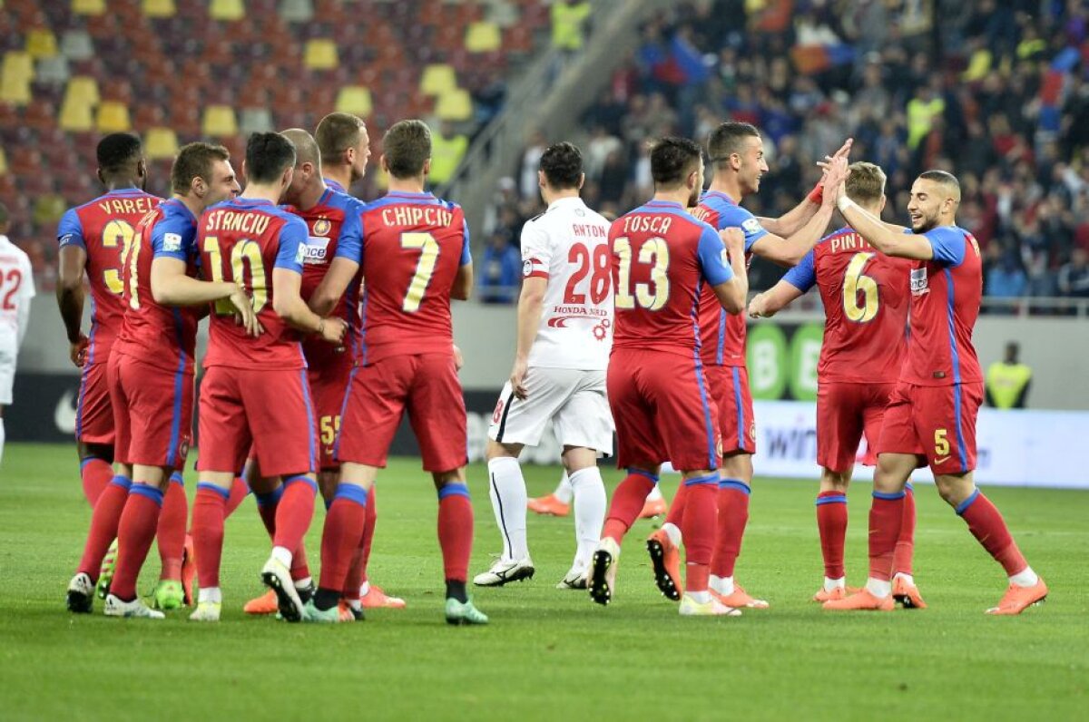 FOTO + VIDEO Finala campionatului la Giurgiu! Steaua şi Dinamo remizează pentru a treia oară în 2016, 1-1. Astra, 3 puncte avans