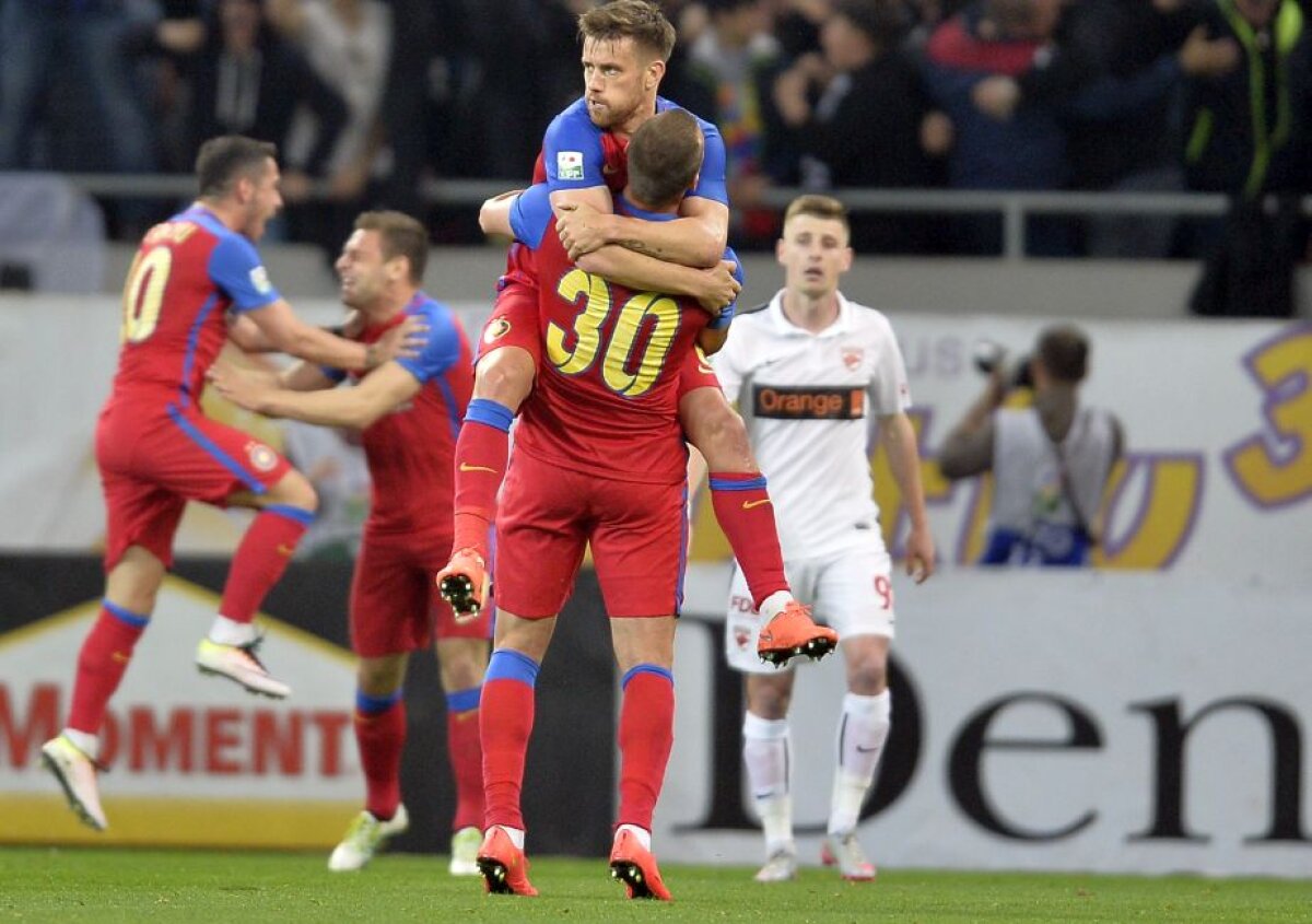 FOTO + VIDEO Finala campionatului la Giurgiu! Steaua şi Dinamo remizează pentru a treia oară în 2016, 1-1. Astra, 3 puncte avans