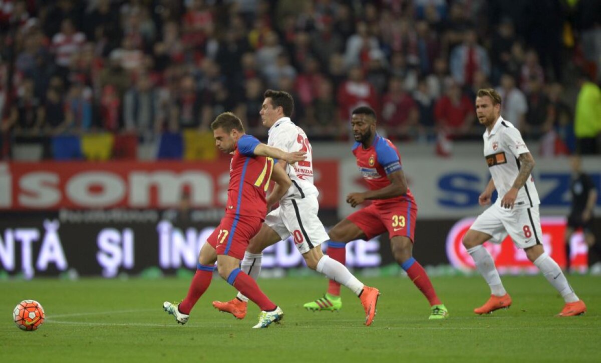 FOTO + VIDEO Finala campionatului la Giurgiu! Steaua şi Dinamo remizează pentru a treia oară în 2016, 1-1. Astra, 3 puncte avans