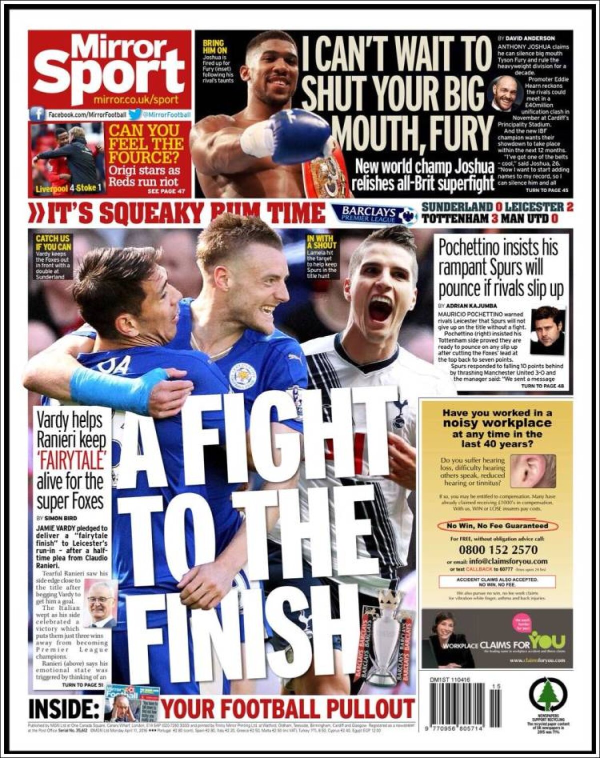 Ce scriu azi ziarele de sport din lume (11 aprilie 2016)