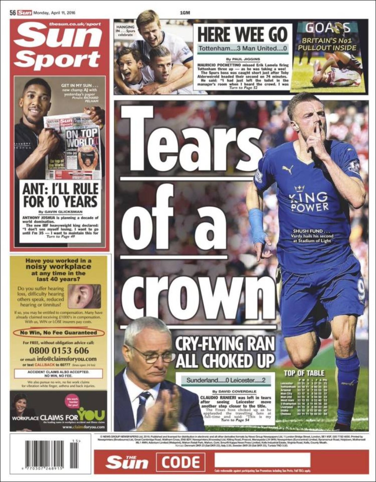 Ce scriu azi ziarele de sport din lume (11 aprilie 2016)