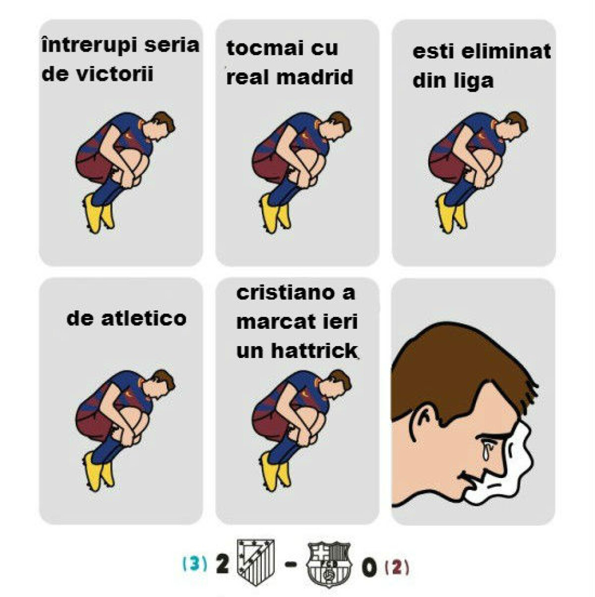 15 meme-uri pe care nu trebuie să le ratezi, despre dezastrul Barcelonei! Cum au fost ironizați catalanii după eliminarea cu Atletico