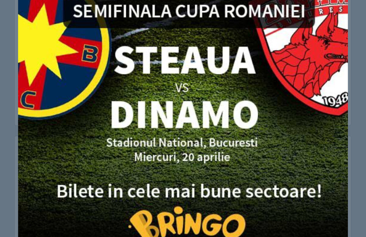  Comanzi acum, primești biletul în 2 ore! Biletele la Steaua-Dinamo pot fi cumpărate printr-o aplicație de mobil