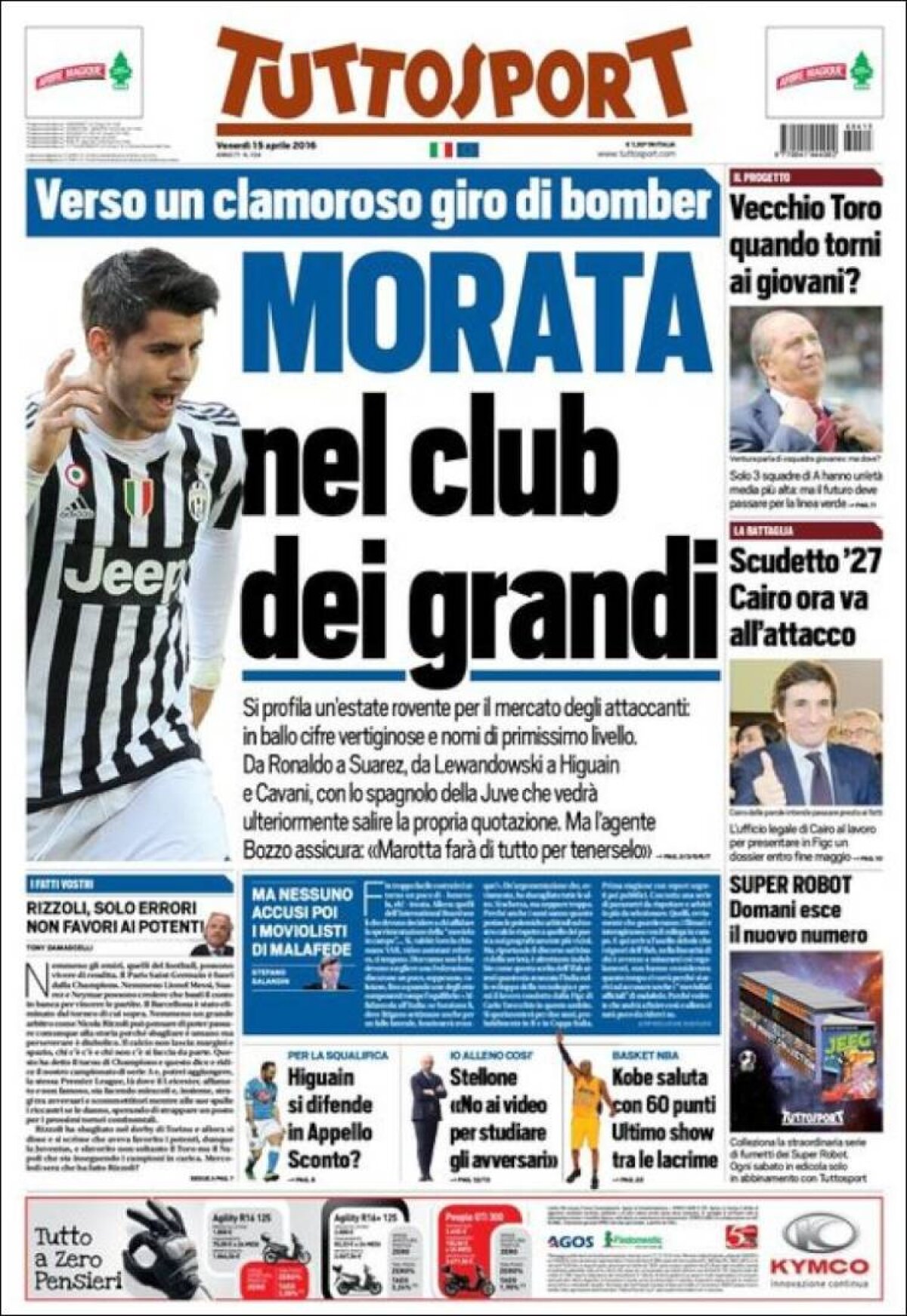 Ce scriu azi ziarele de sport din lume (15 aprilie 2016)