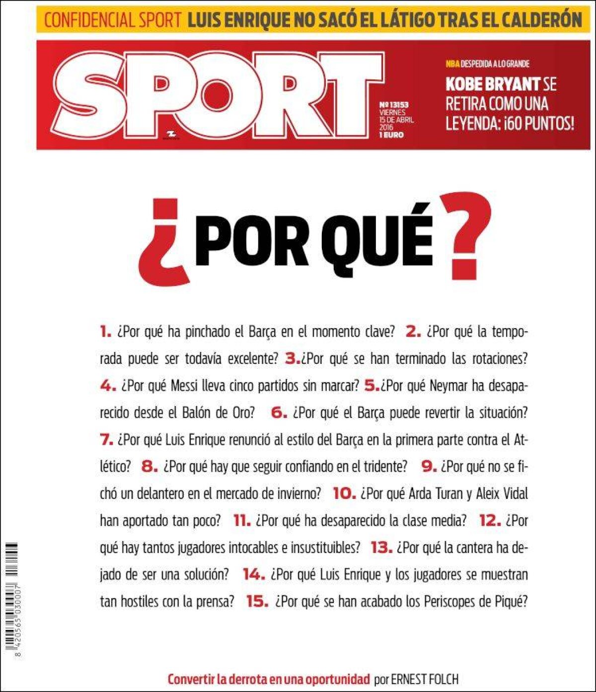 Ce scriu azi ziarele de sport din lume (15 aprilie 2016)