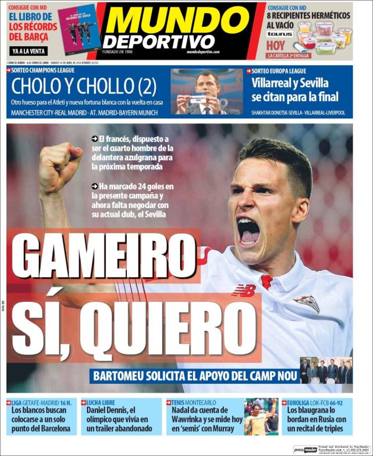 Ce scriu azi ziarele de sport din lume (16 aprilie 2016)