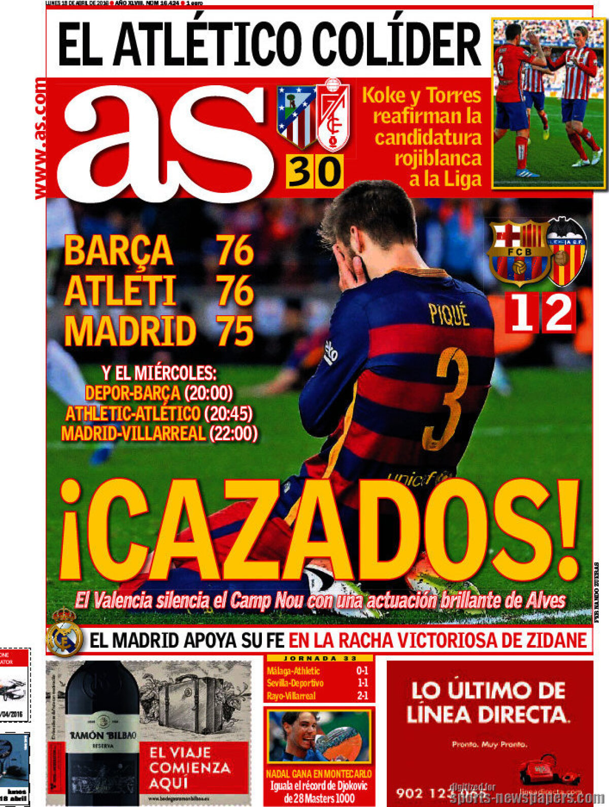 Ce scriu azi ziarele de sport din lume (18 aprilie 2016)