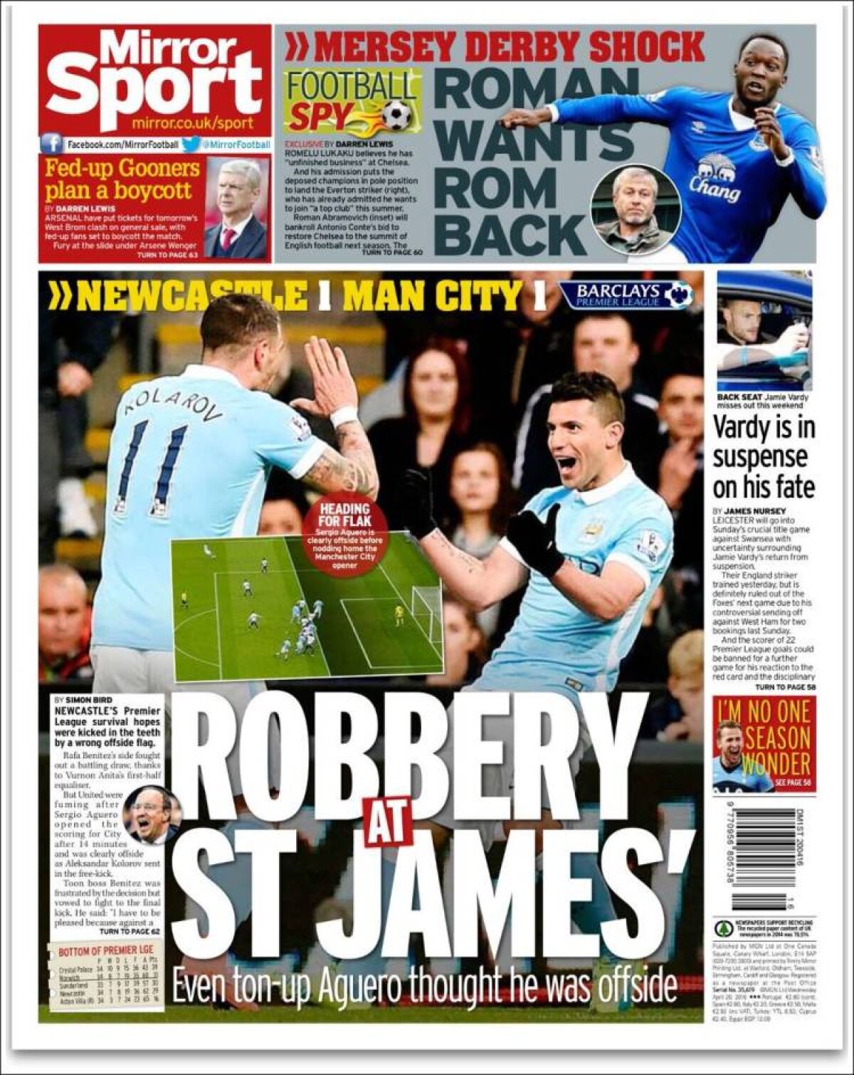 Ce scriu azi ziarele de sport din lume (20 aprilie 2016)