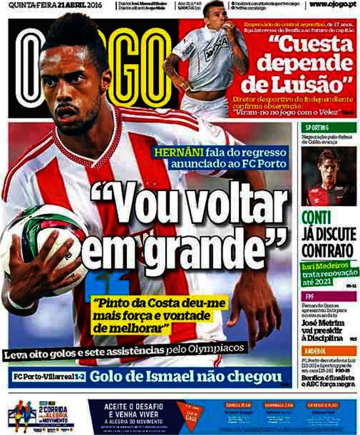 Ce scriu azi ziarele de sport din lume (21 aprilie 2016)