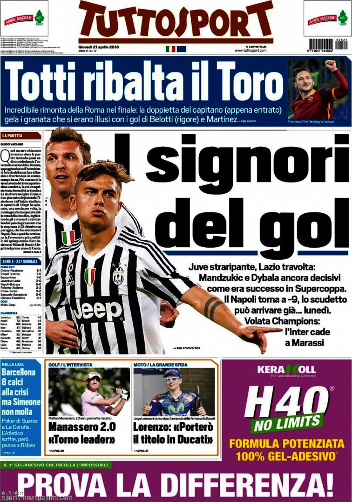 Ce scriu azi ziarele de sport din lume (21 aprilie 2016)