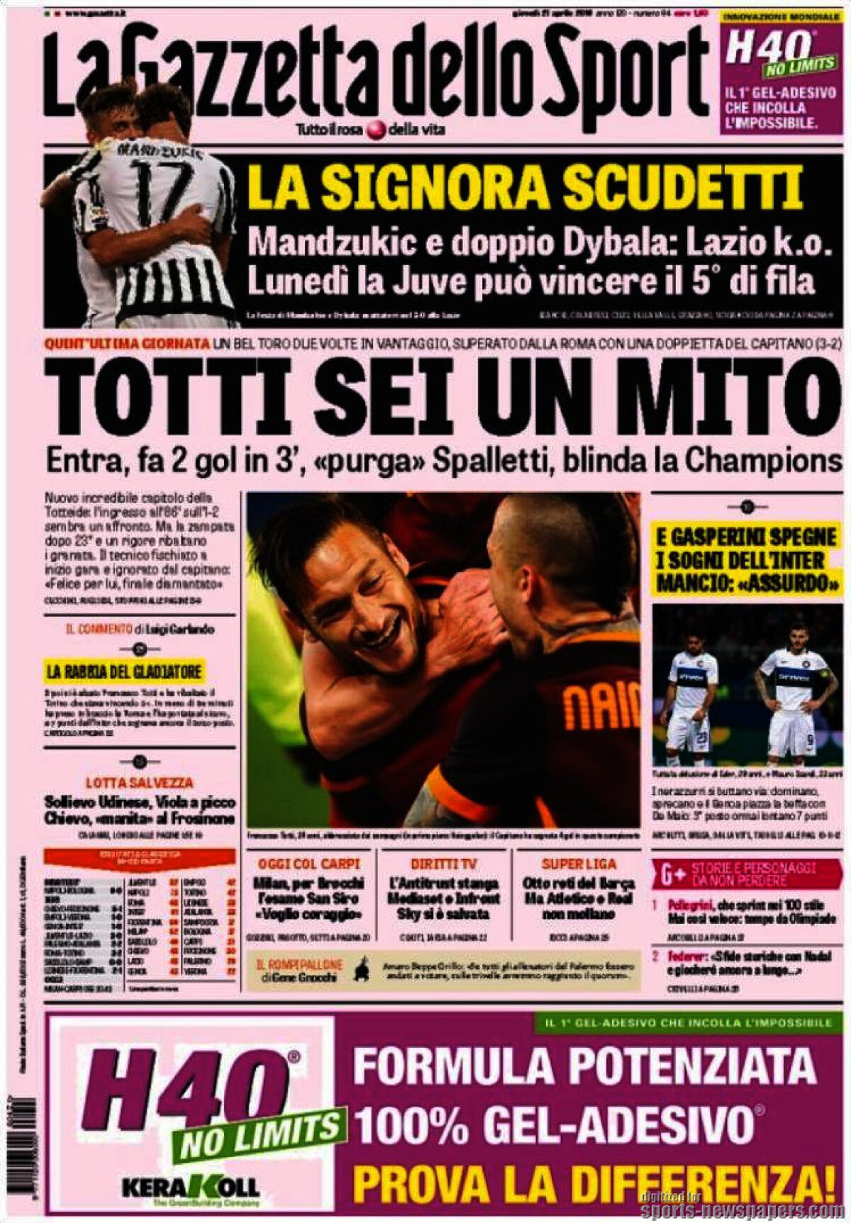 Ce scriu azi ziarele de sport din lume (21 aprilie 2016)