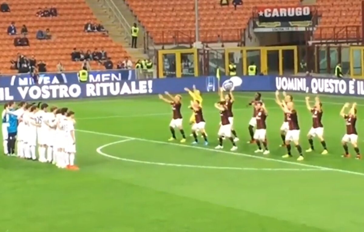 VIDEO+FOTO Și noi am "mușcat-o": cei care au executat "Haka" în tricourile lui AC Milan erau, de fapt, actori