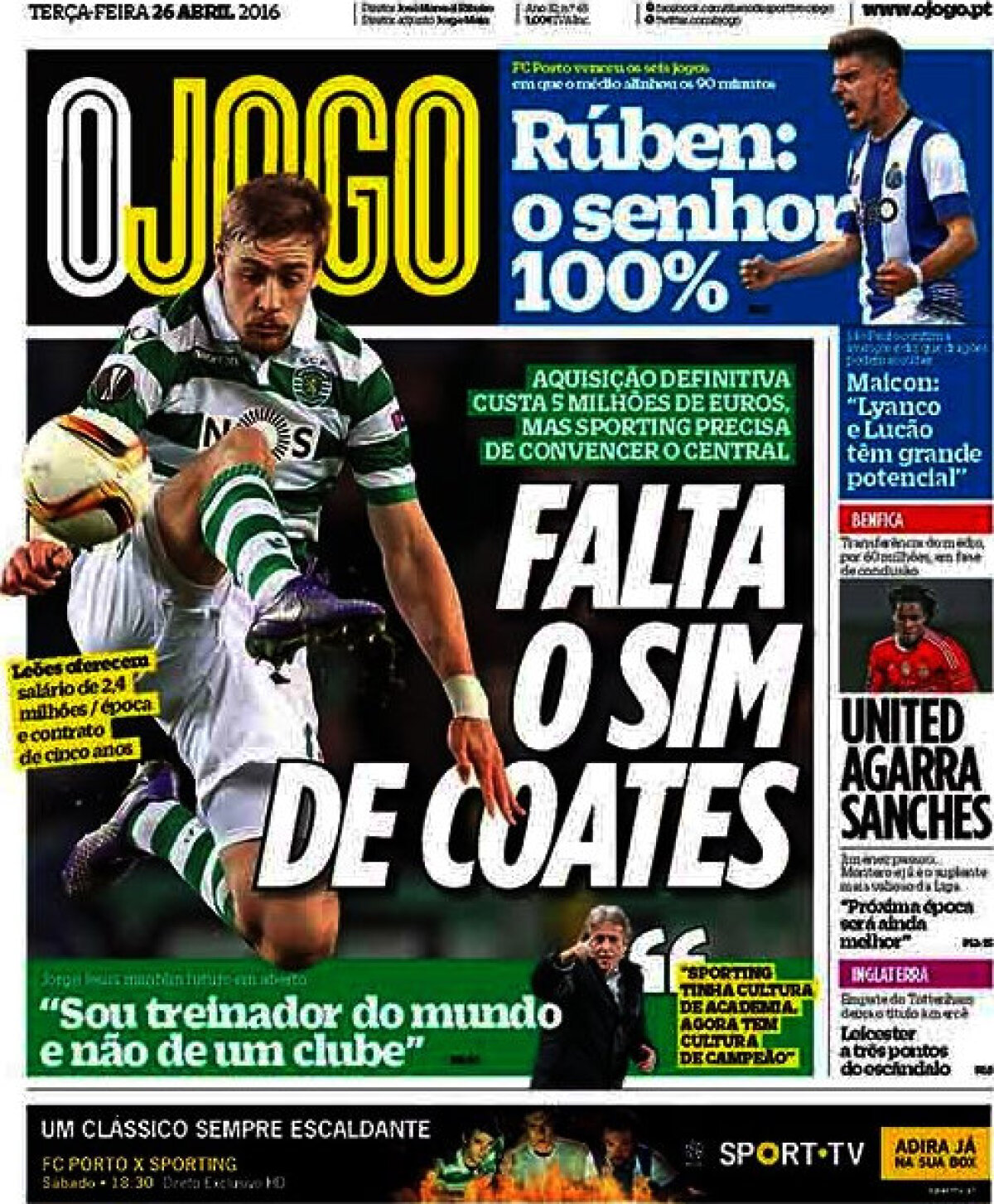 Ce scriu azi ziarele de sport din lume (26 aprilie 2016)