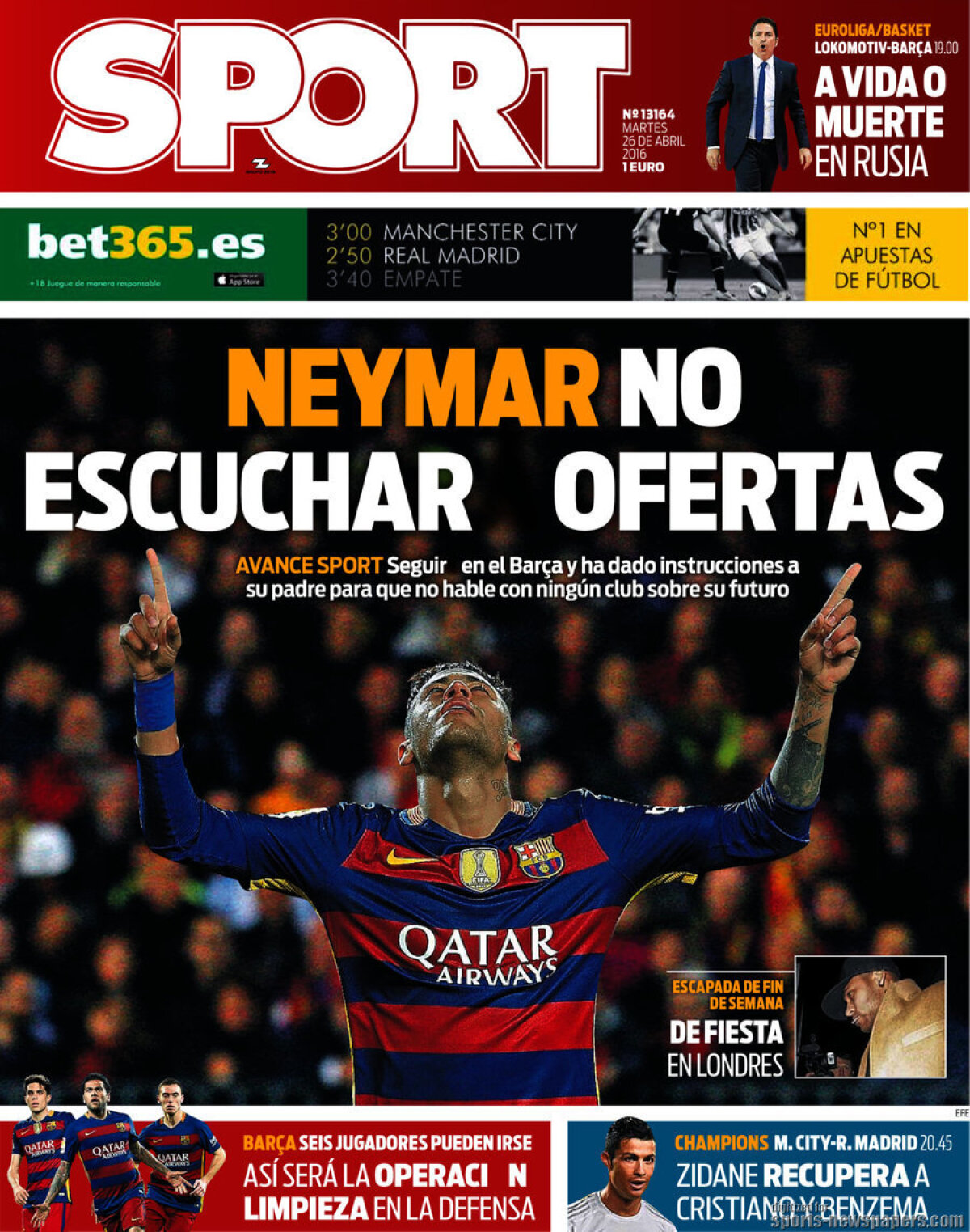 Ce scriu azi ziarele de sport din lume (26 aprilie 2016)