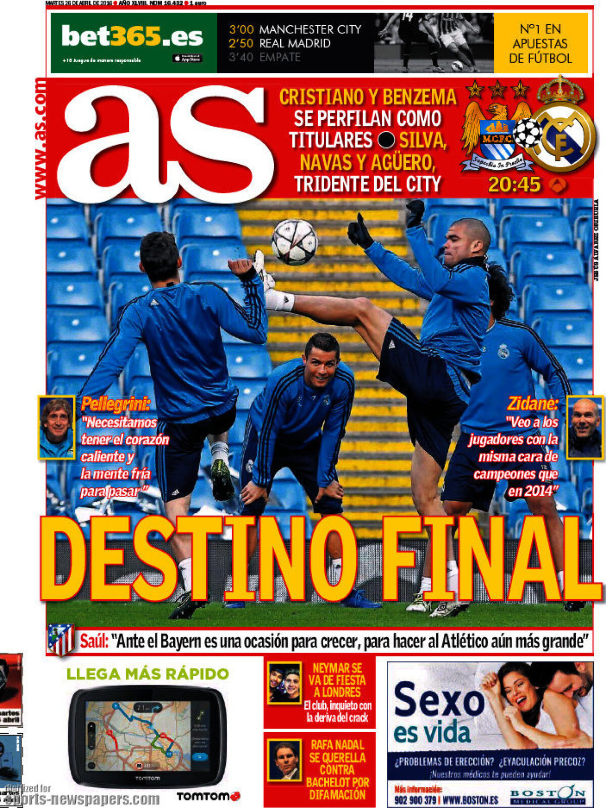 Ce scriu azi ziarele de sport din lume (26 aprilie 2016)