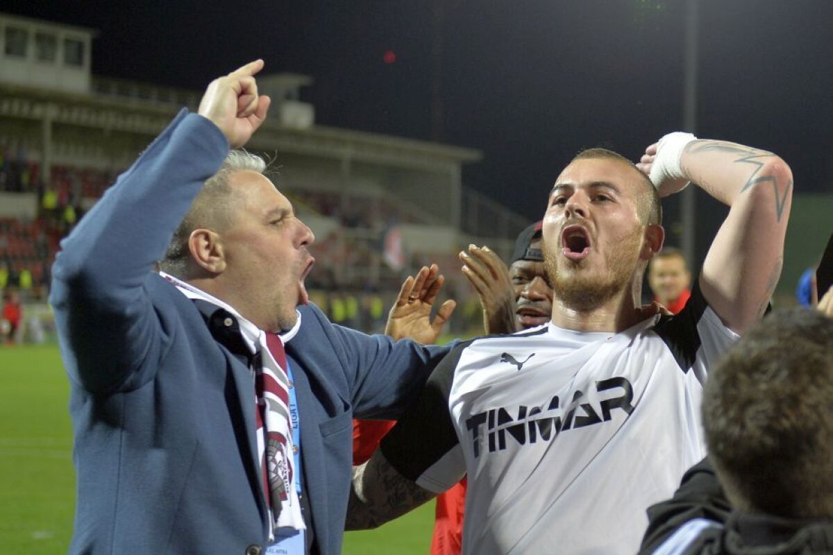 GALERIE FOTO Alibec, SHOW fără perdea la petrecerea Astrei! A băut din trofeu și a arătat că e în mare formă și în afara terenului