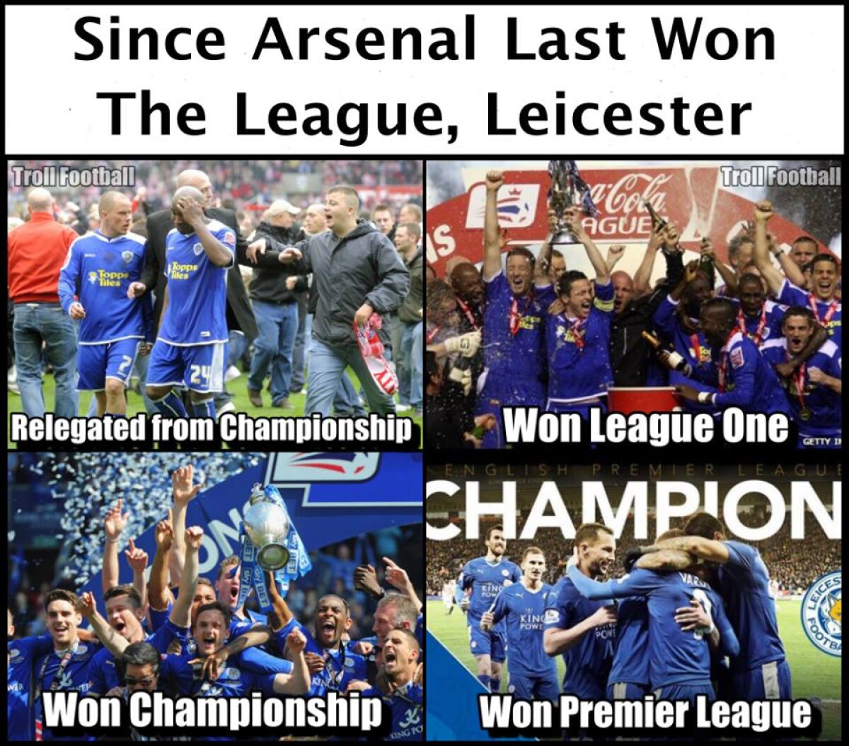 FOTO Spectacol pe rețelele de socializare după titlul câștigat de Leicester: 30 de meme-uri inspirate! :D