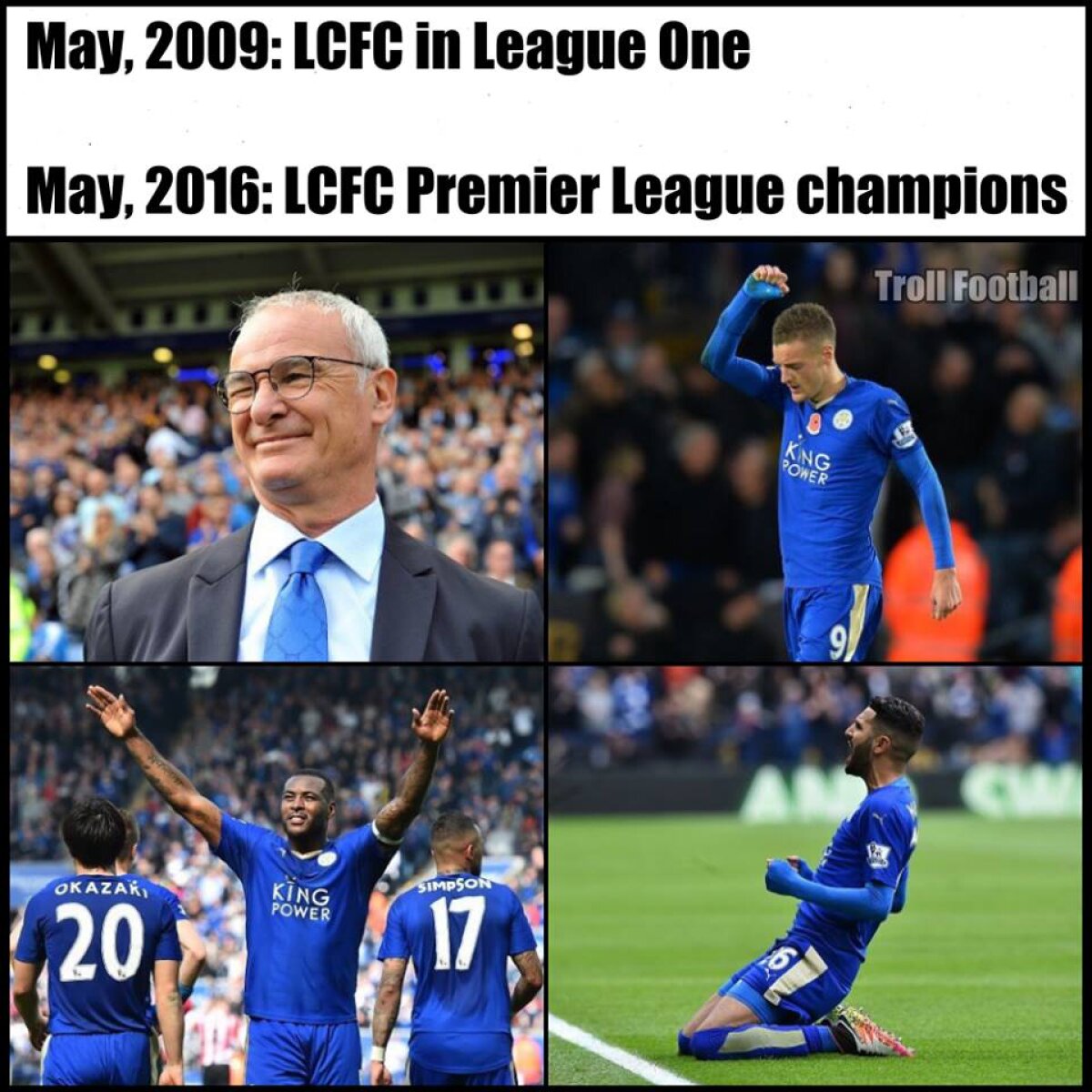 FOTO Spectacol pe rețelele de socializare după titlul câștigat de Leicester: 30 de meme-uri inspirate! :D