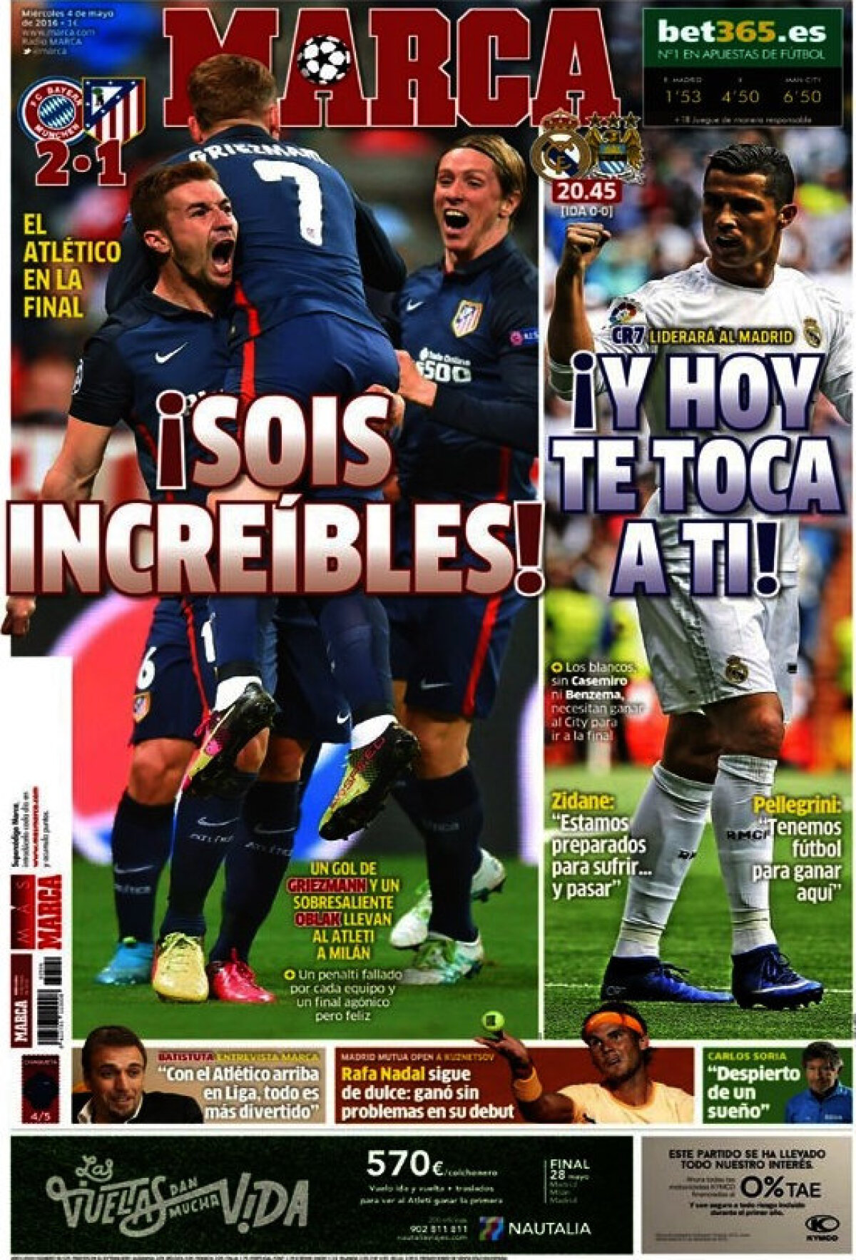 Ce scriu azi ziarele de sport din lume (5 mai 2016)