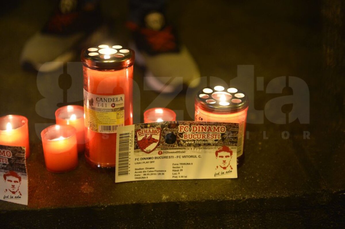 FOTO Durere fără margini » Dinamoviștii au plâns în hohote și au aprins lumânări la Urgență şi pe gazonul din Ştefan cel Mare! Jucătorii s-au alăturat