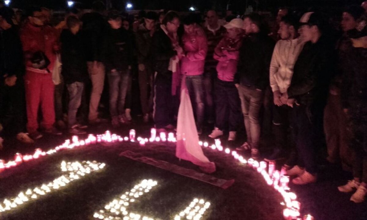 FOTO Durere fără margini » Dinamoviștii au plâns în hohote și au aprins lumânări la Urgență şi pe gazonul din Ştefan cel Mare! Jucătorii s-au alăturat