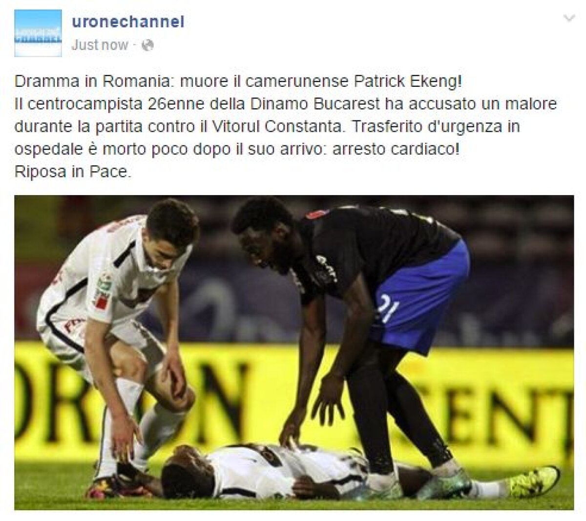 Reacții din fotbalul românesc și cel internațional » Cafu, Eto'o și Martial deplâng moartea lui Ekeng