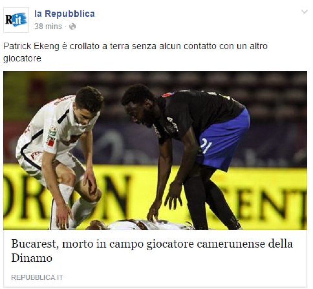 Reacții din fotbalul românesc și cel internațional » Cafu, Eto'o și Martial deplâng moartea lui Ekeng