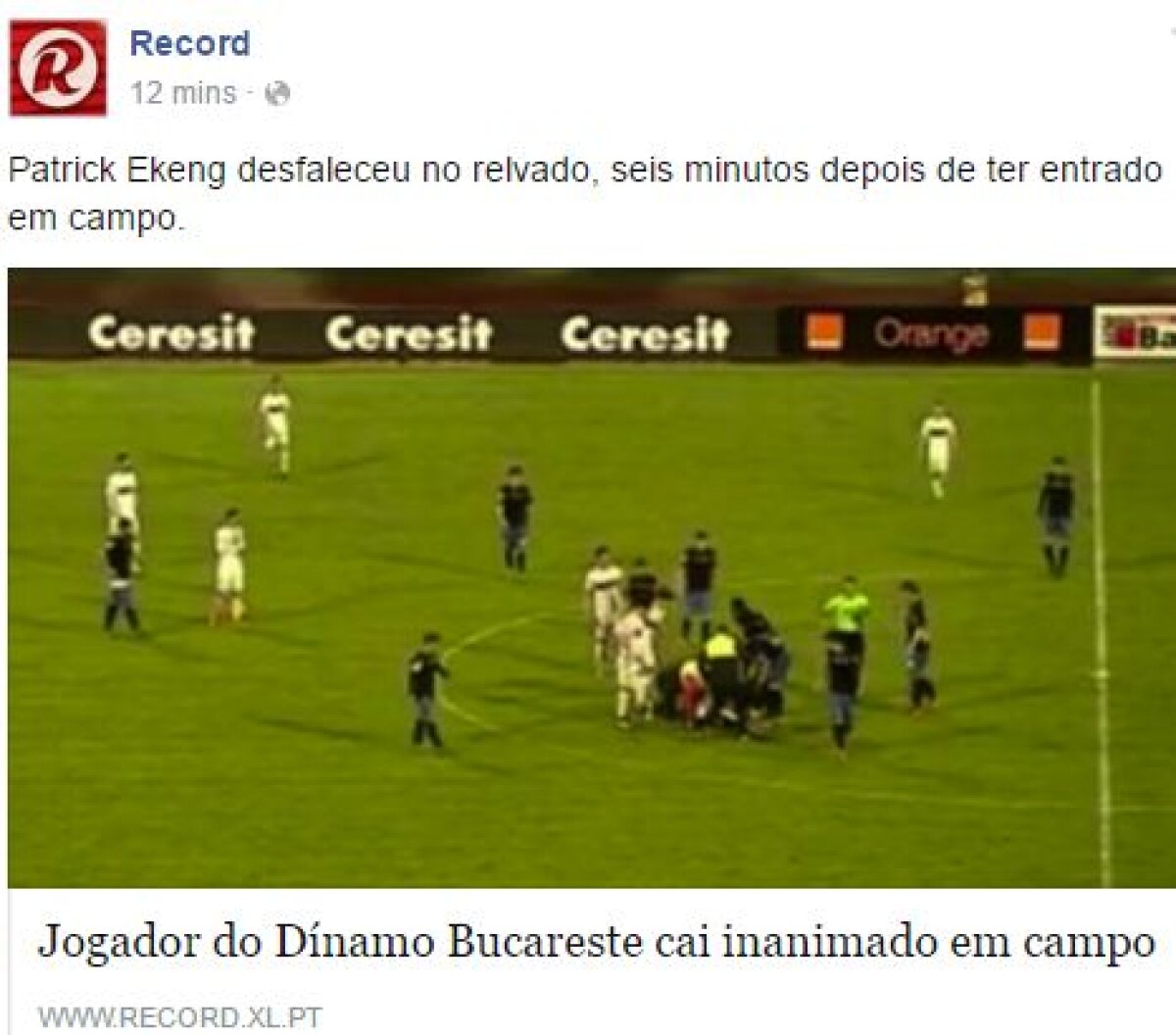 Reacții din fotbalul românesc și cel internațional » Cafu, Eto'o și Martial deplâng moartea lui Ekeng