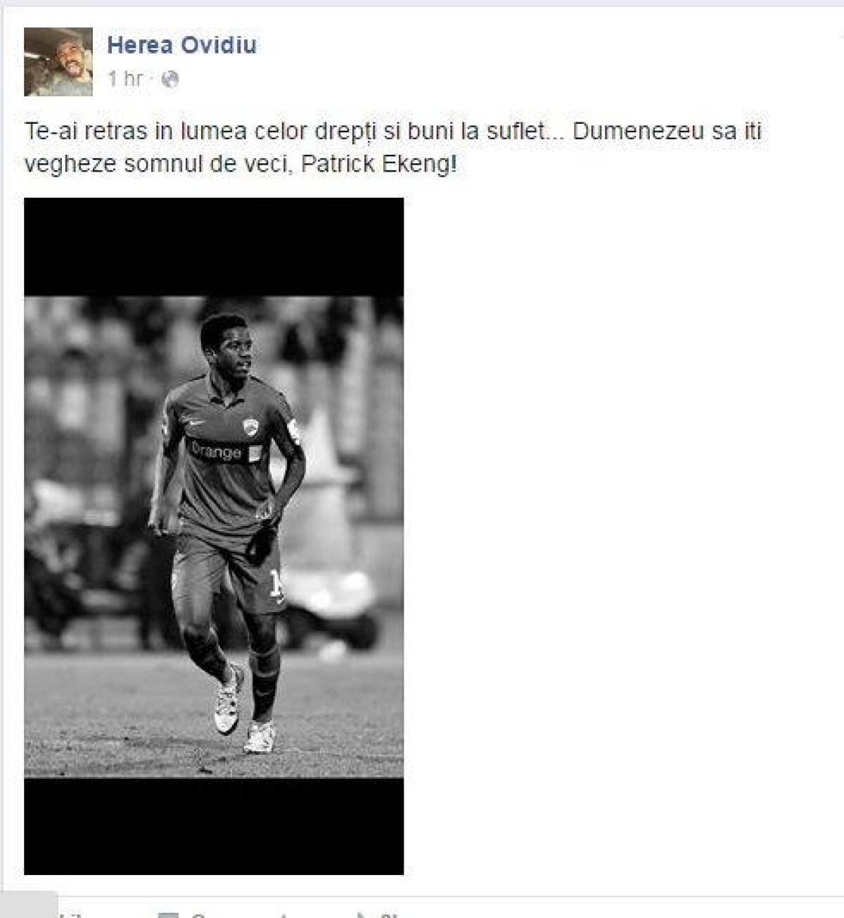 Reacții din fotbalul românesc și cel internațional » Cafu, Eto'o și Martial deplâng moartea lui Ekeng