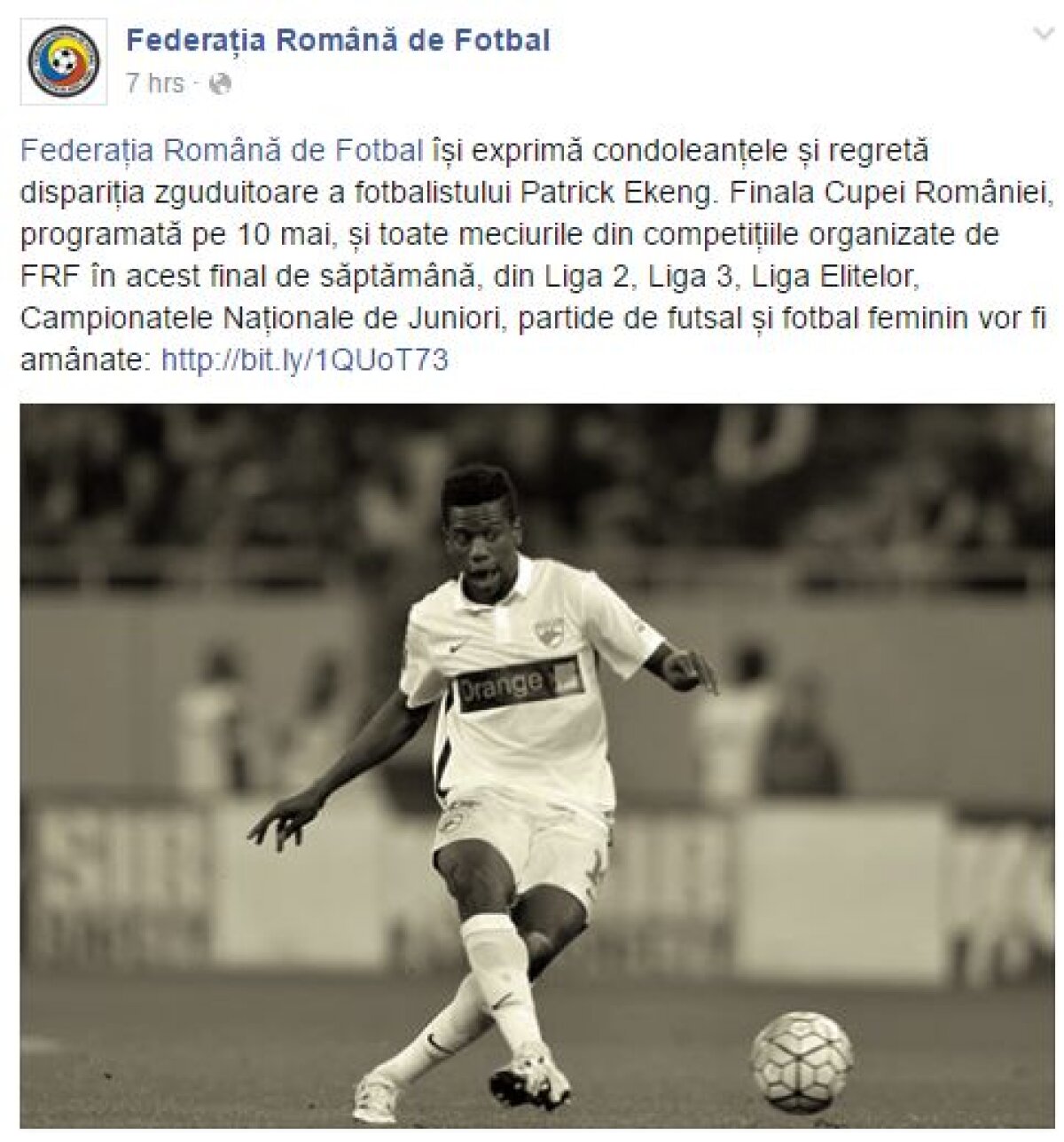 Reacții din fotbalul românesc și cel internațional » Cafu, Eto'o și Martial deplâng moartea lui Ekeng