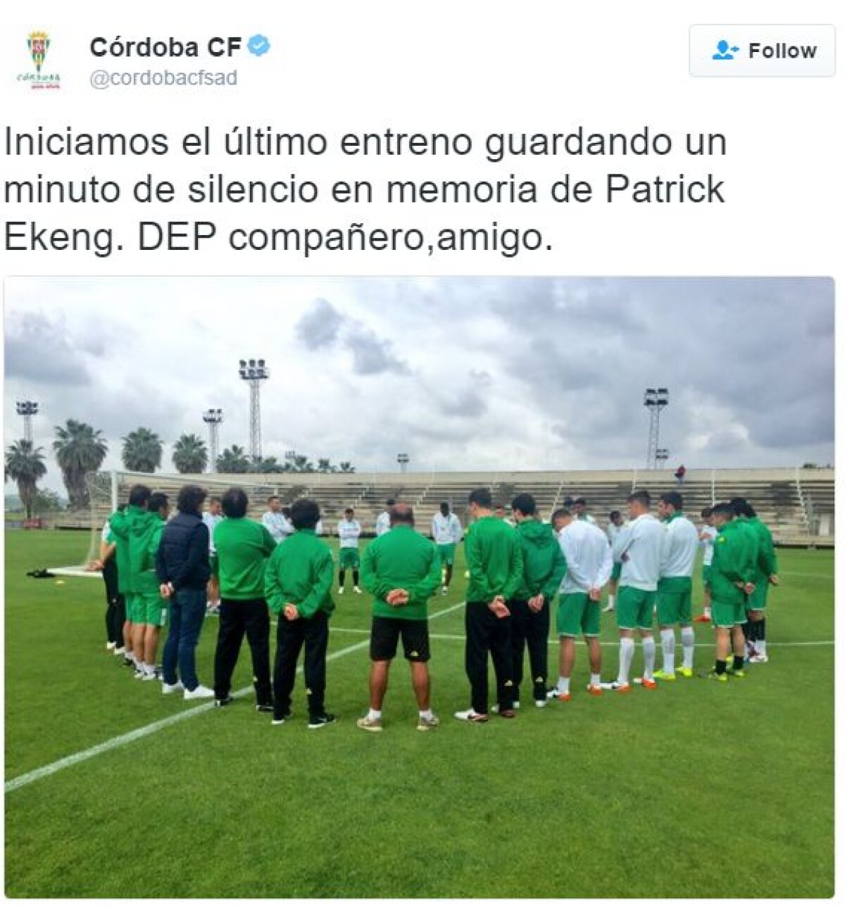 Reacții din fotbalul românesc și cel internațional » Cafu, Eto'o și Martial deplâng moartea lui Ekeng