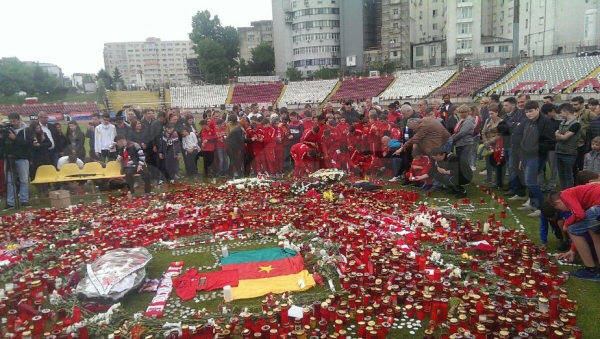 FOTO + VIDEO Imagini impresionante » Copiii de la Dinamo și ACS Steaua i-au adus un omagiu lui Ekeng