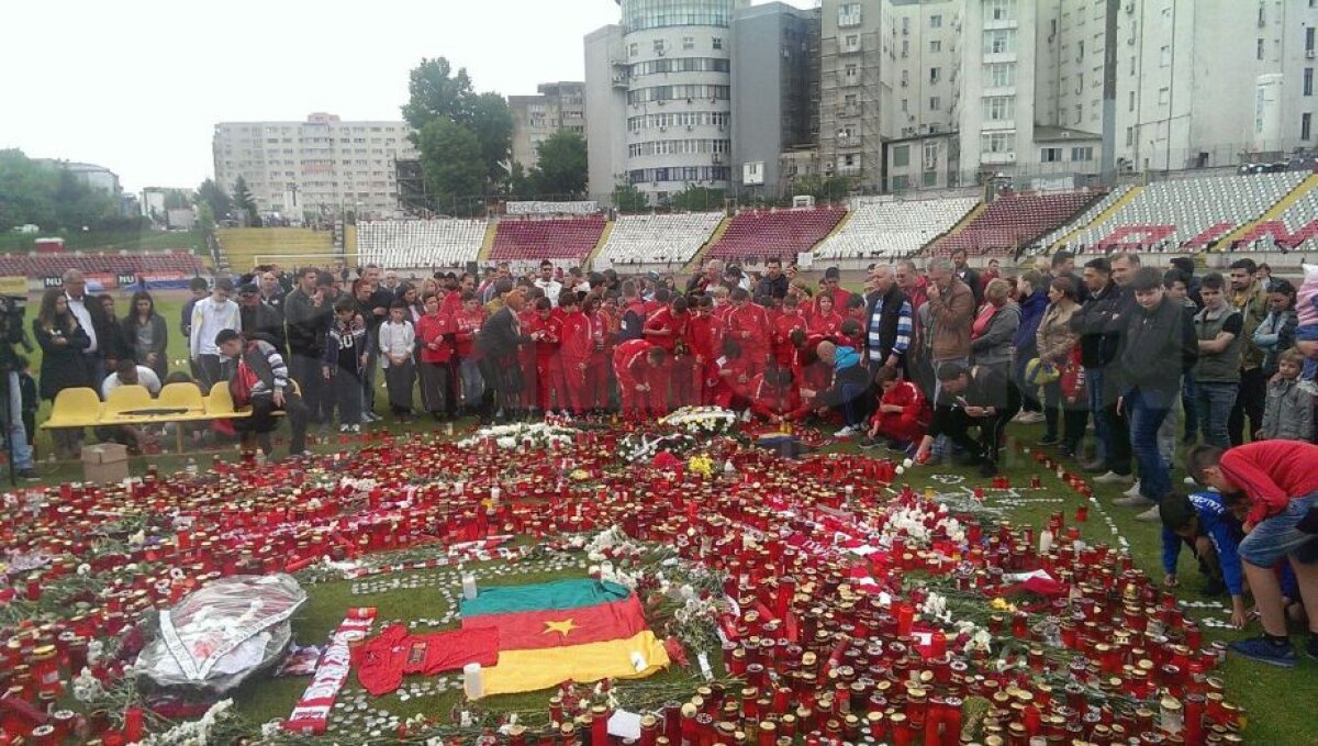 FOTO + VIDEO Imagini impresionante » Copiii de la Dinamo și ACS Steaua i-au adus un omagiu lui Ekeng
