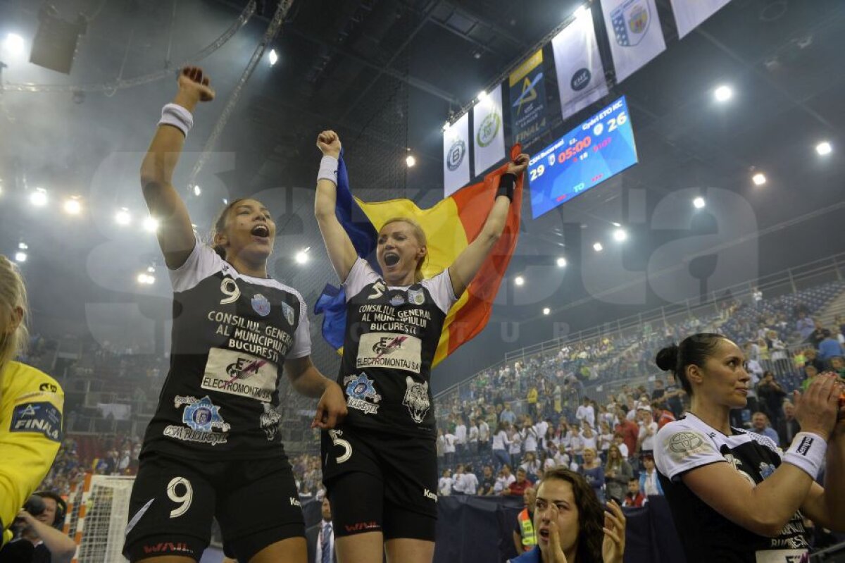 GALERIE FOTO Imagini superbe de la premierea fetelor de la CSM București după câștigarea Ligii Campionilor