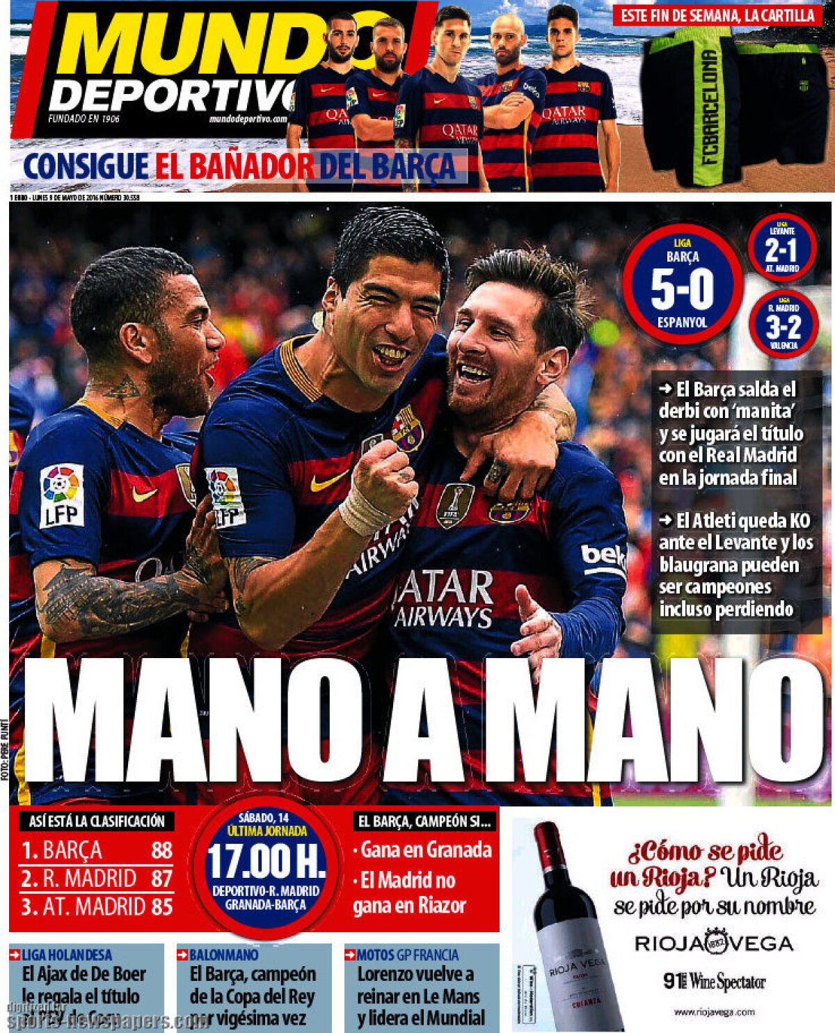 Ce scriu azi ziarele de sport din lume (9 mai 2016)