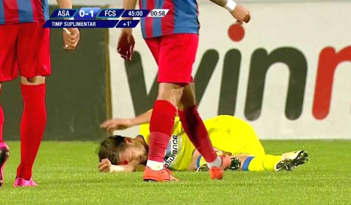 FOTO Momente dramatice la Târgu Mureș! Cornel Râpă, umplut de sânge după un duel cu Ciolacu » Jucătorul a fost dus de urgență la spital